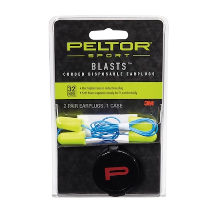 3M Peltor Disposable Soft foam Ear Plugs, Tapered Shape, 32 dB, Neon Yellow, 10 PK 97081-10C